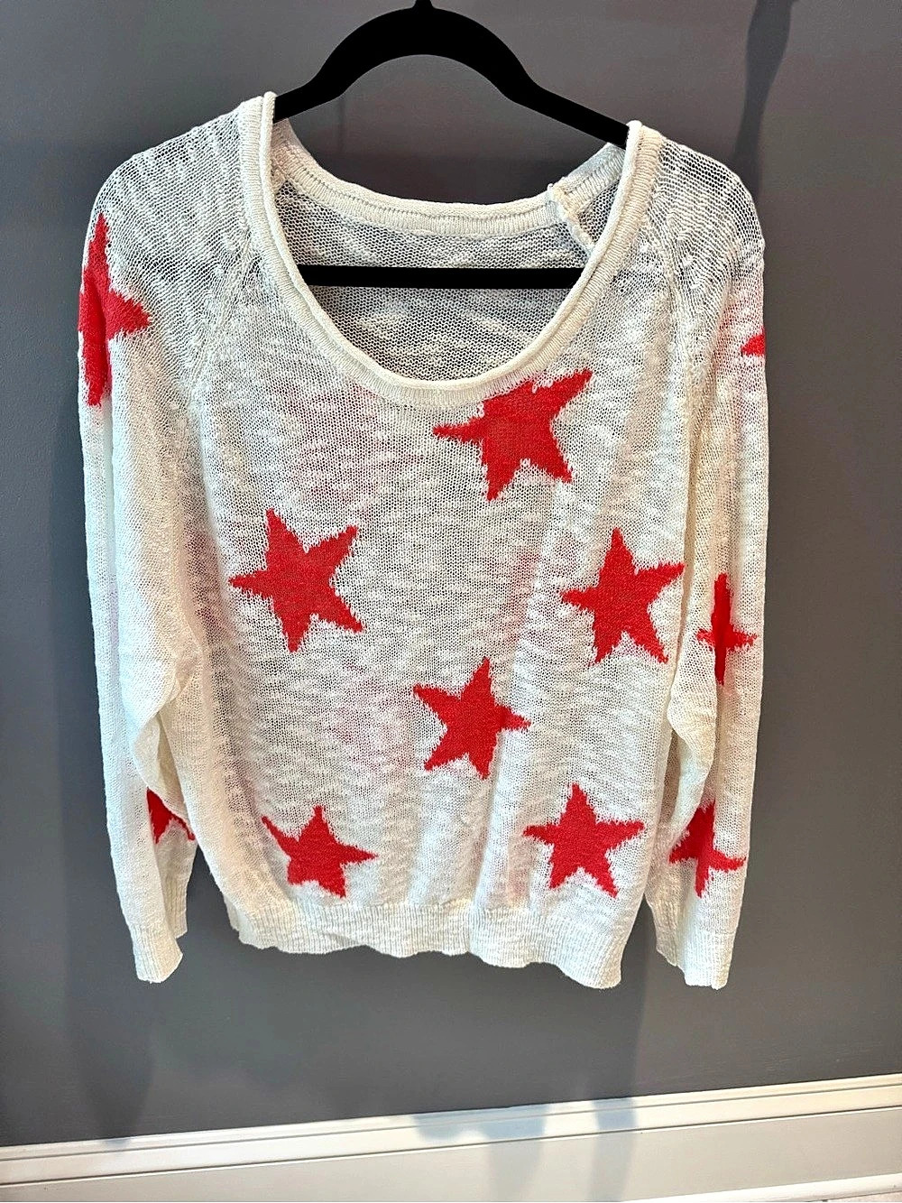 Wildfox Seeing Stars Lennon Sweater White & Red